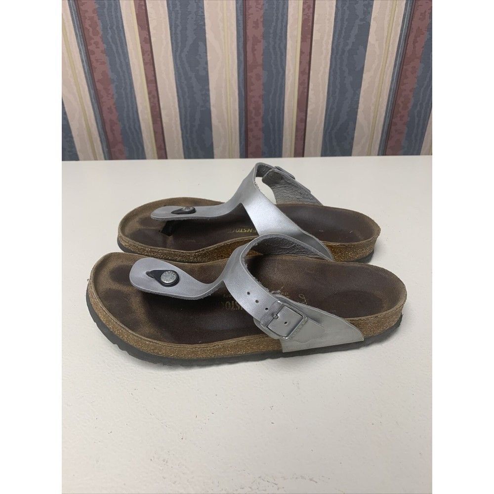 Birkenstock Gizeh Leather Thong Sandals Womens Size 40 US 9 Brown Coffee